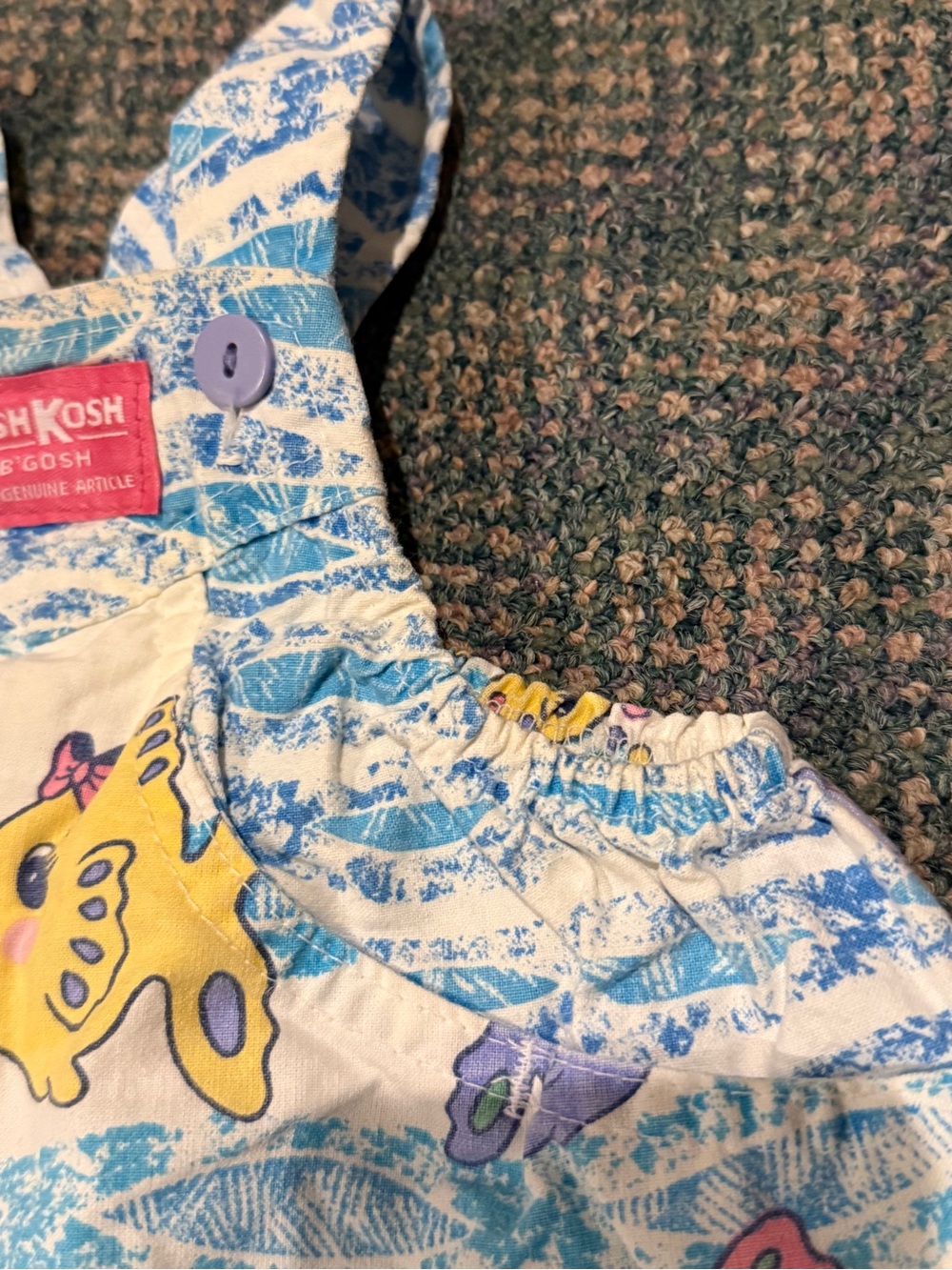 Vtg 90’s OshKosh B'gosh Vestbak Fish Print Overalls size 12mos - Picture 10 of 12